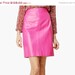 SALE - Vintage Leather Candy Pink Pencil Skirt