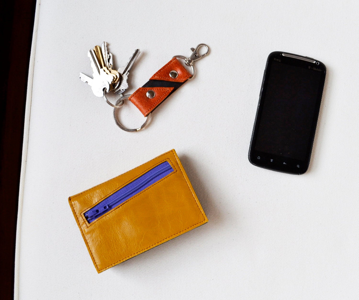 Small Leather Wallet - The Francis Wallet in Mustard Yellow