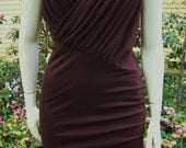 Elegant Ruched Chocolate Goddess Dress
