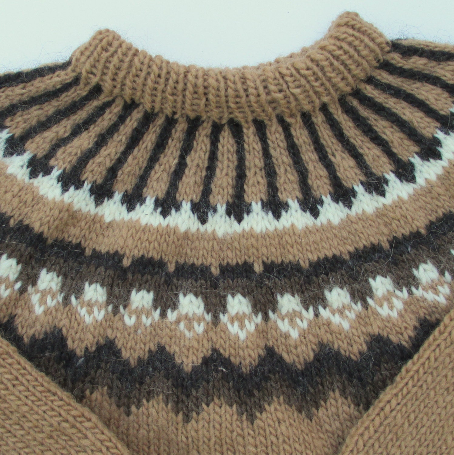 Icelandic Sweater, Women's Large, Wool, Brown. Handknit Sweaters by FeltedFriends on Etsy
