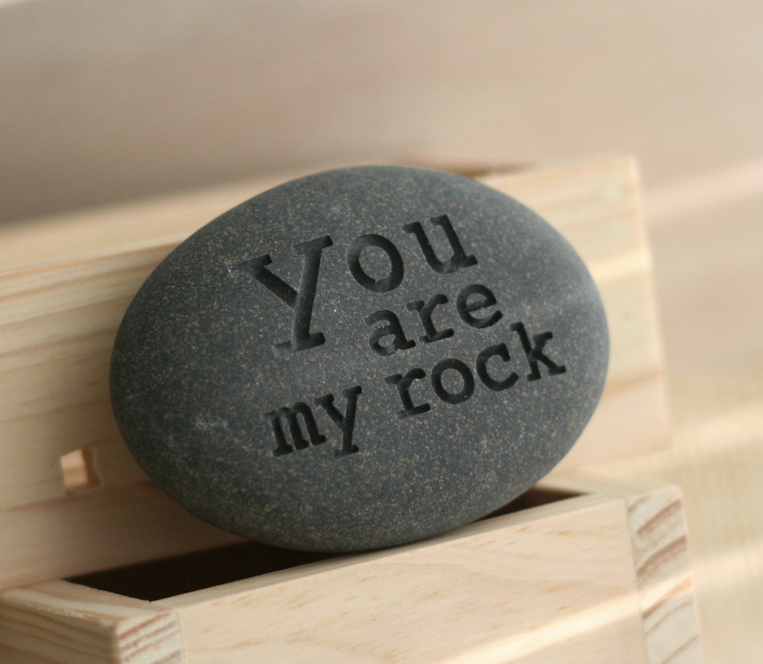 You are my Rock - READY TO SHIP engraved stone gift by sjEngraving