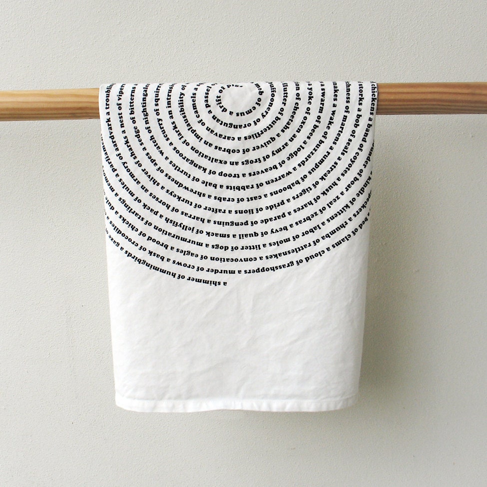 Animal Collective Nouns : Fair-Trade Organic Cotton Tea Towel