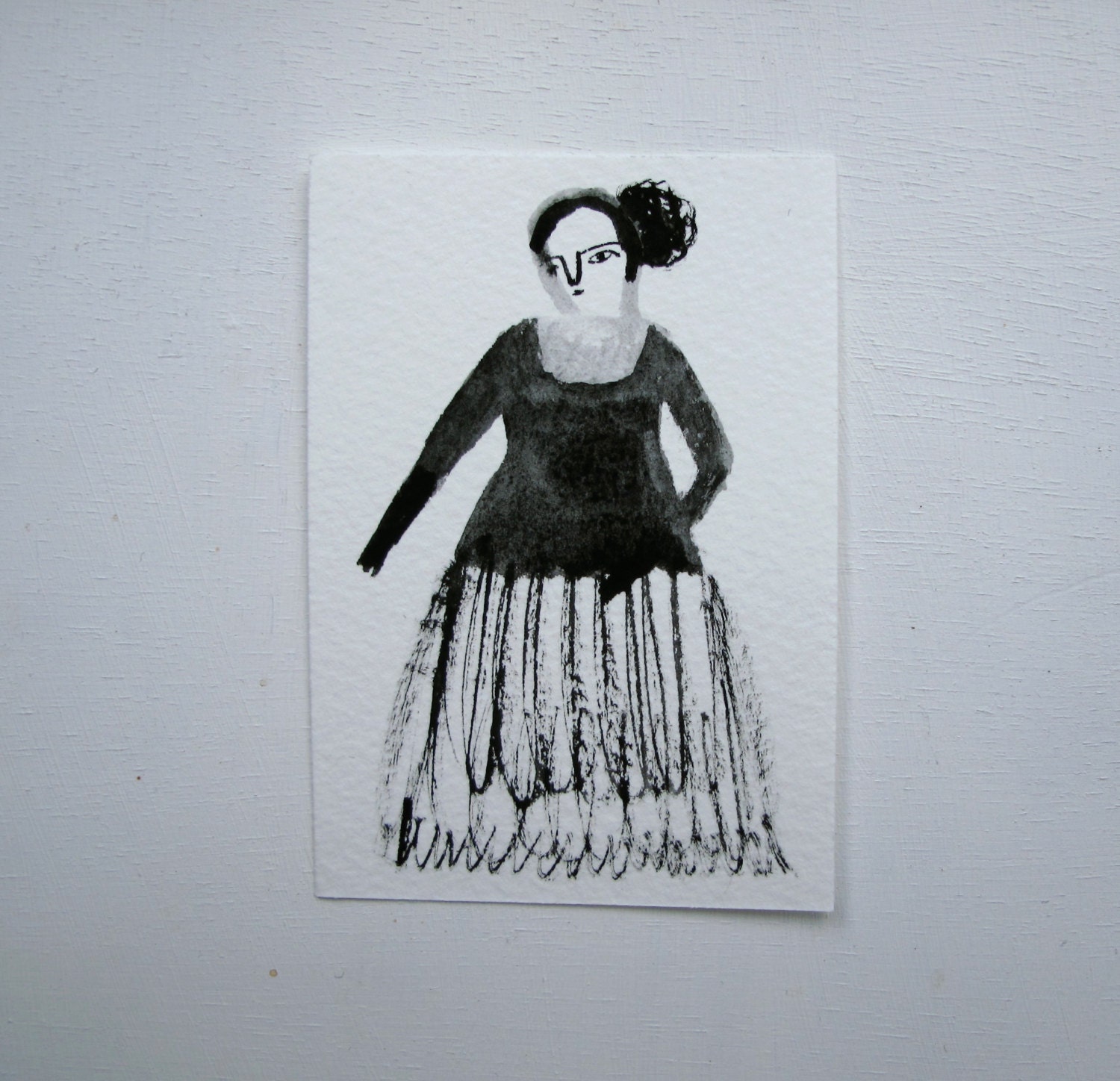 RESERVED tiny portrait series no.6 - original goauche sketch - artwork