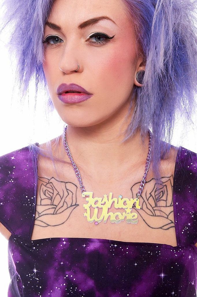 Laser Cut FASHION WHORE Necklaces