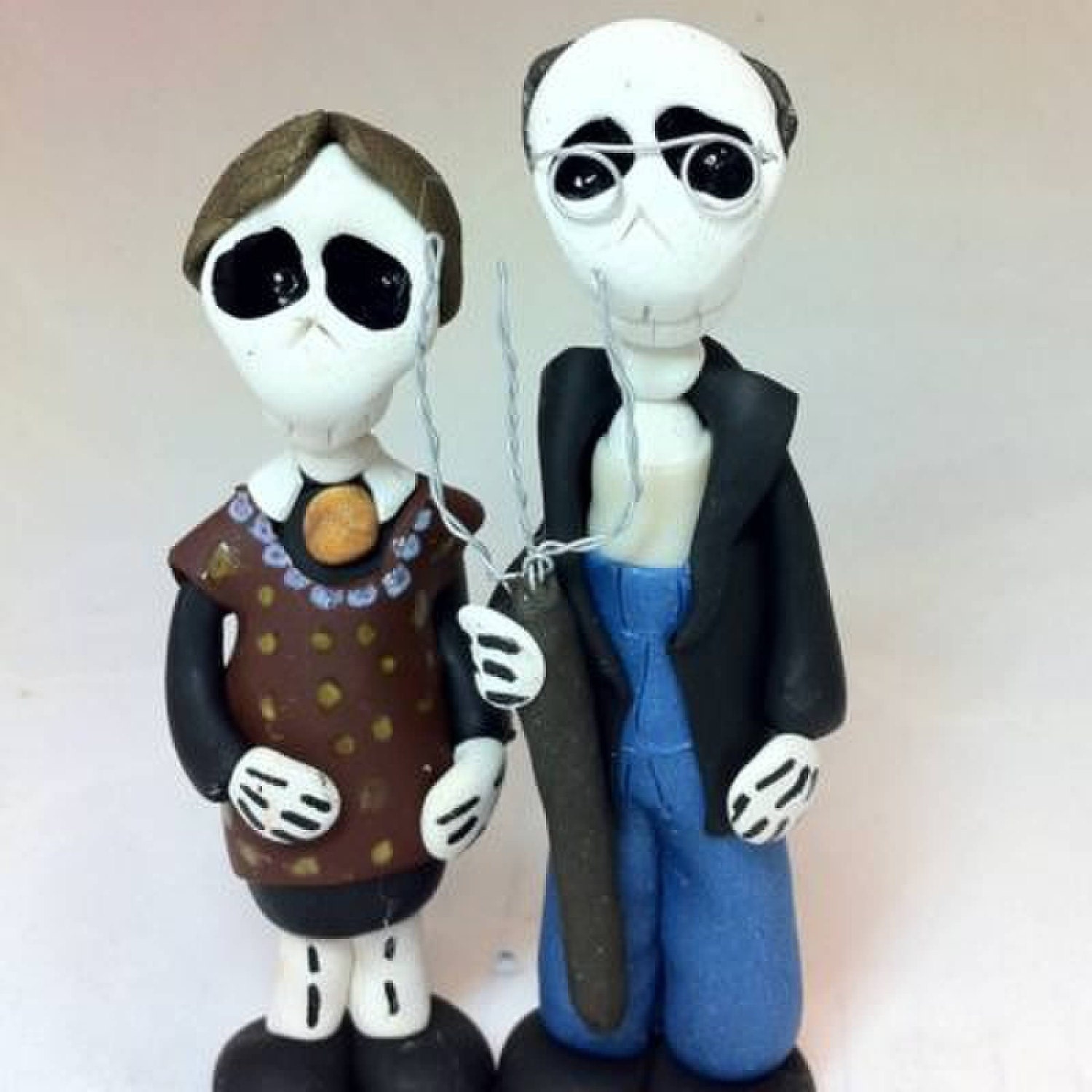 Day of the dead/Dia de los Muertos skeleton/ooak art doll. Frida Kahlo. MayeliArt American Gothic