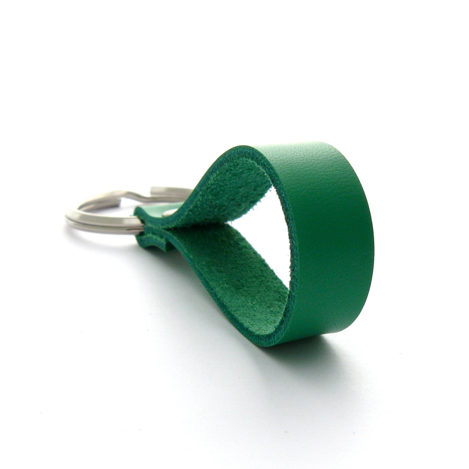 Emerald Green Leather Keychain, A Handmade Leather Accessory