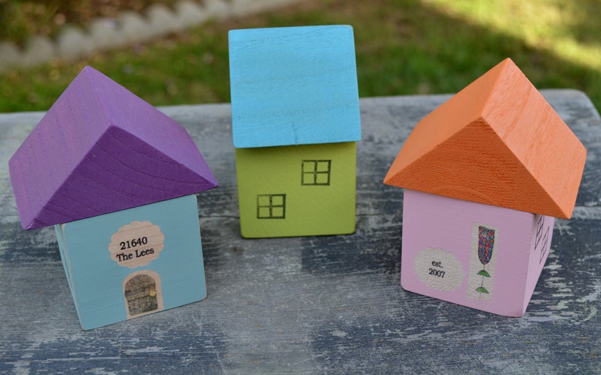Personalized Family Wood House Miniature Keepsake