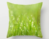 Splendor In The Grass 16X16 Pillow Cover Grass Print Bokeh Woodland Forest Grass Photograph Circles Of Light Calming Scene