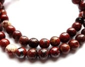 10mm Natural Poppy Jasper Round Semi Precious Gemstone Beads, 20 pcs