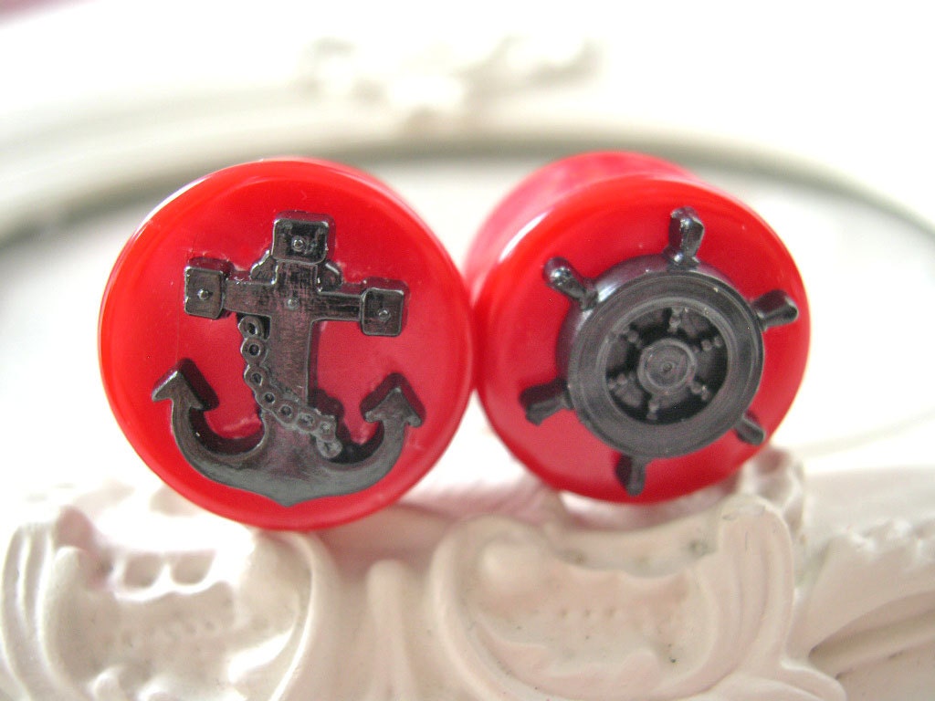 Anchor and helm plugs for gauged ears 20mm 13/16" stretched ears
