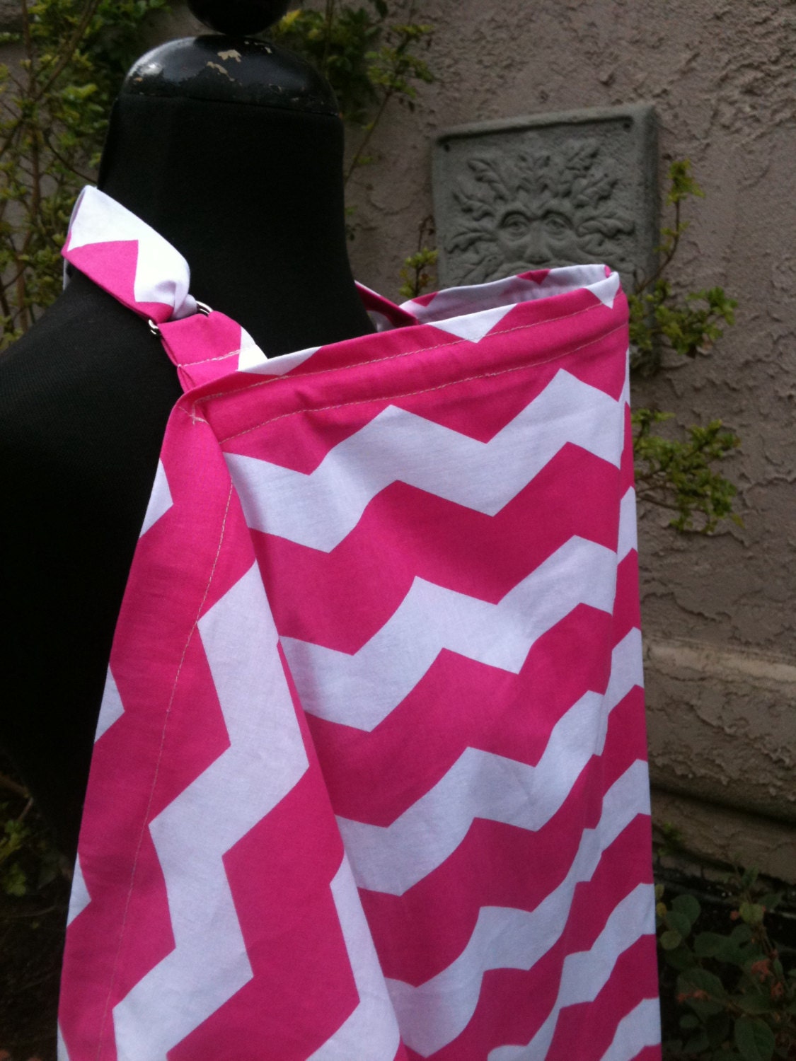 Nursing Cover- Hot Pink and White Chevrons