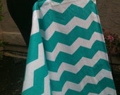 Nursing Cover- Light Tuquoise Chevrons
