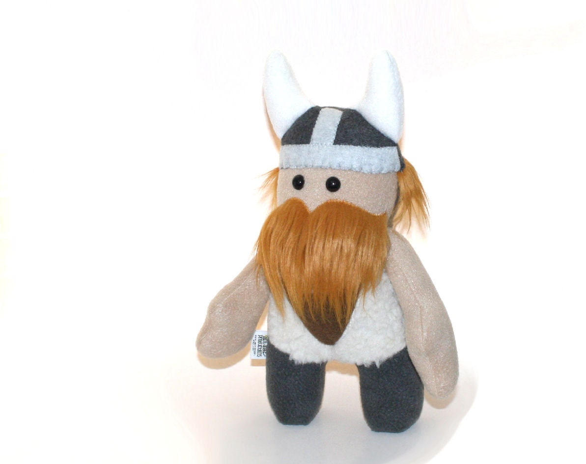 Stuffed Viking Doll, With Jointed Arms and Fluffy Beard - READY TO SHIP