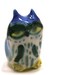 owl sculpture - blue horned owl - handmade ceramic