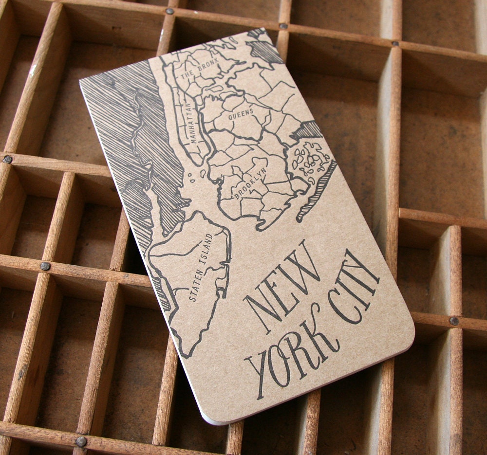 letterpress NEW YORK notepad