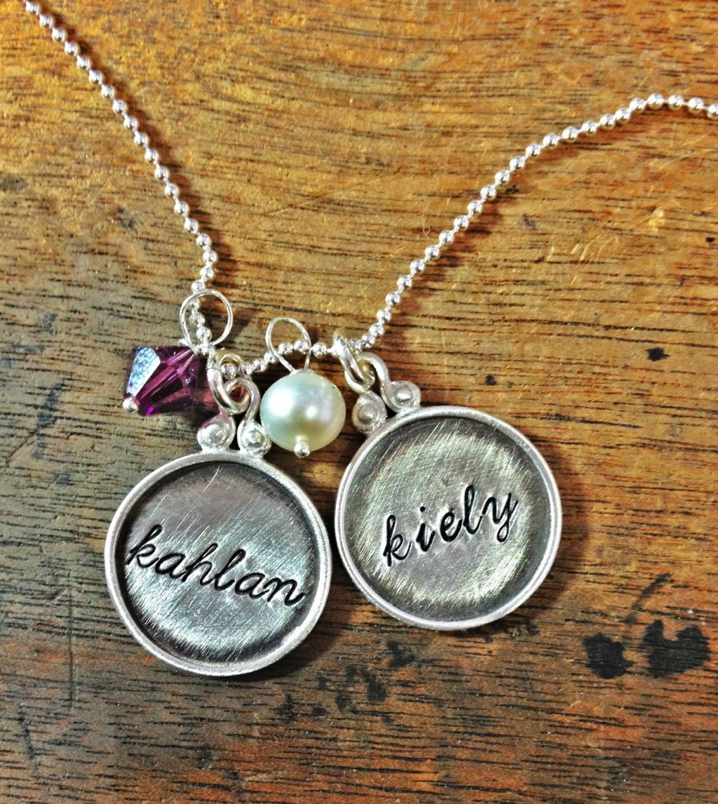 Every Disc Has A Story- 2 DISCS - Family Necklace - Personalized Custom IN Hebrew or English- SIMAG