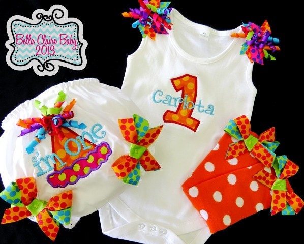 Curly Bow Tank, bloomers, and leg warmer set for baby girls toddler- Applique Number or Initial Custom Order for girls