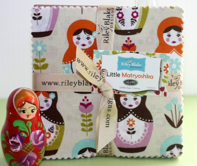 21 - 5 inch charm squares Little Matryoshka by Riley Blake
