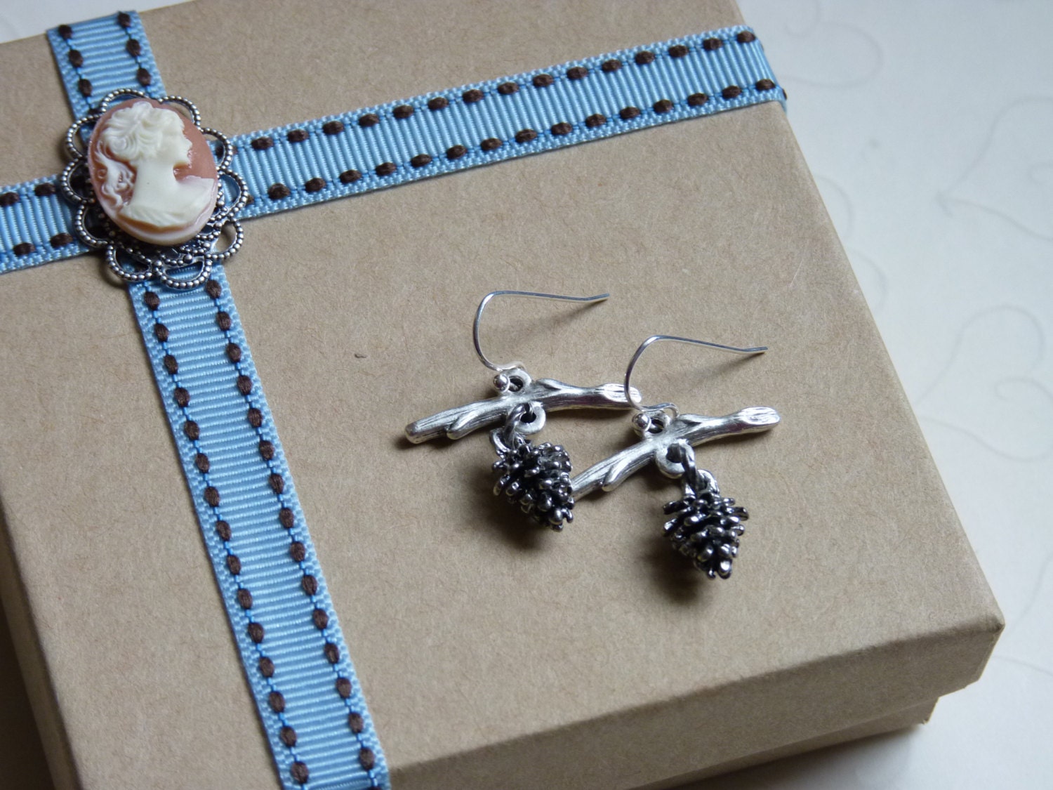 Lost in Forest -- Pine Corn with Branch Earrings