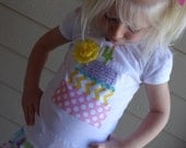Tiered Birthday Cake with Rosette Shirt or Tank and matching Unicorn Skirt.....Pink, Purple, Yellow and Aqua