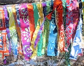 Gypsy Caravan Ragged Ripped Fringed All Batiks Garden Flag Garland