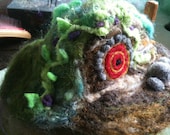 Hobbit Hole Gnome Home Miniature Felted Fairy Garden Sculpture Pincushion
