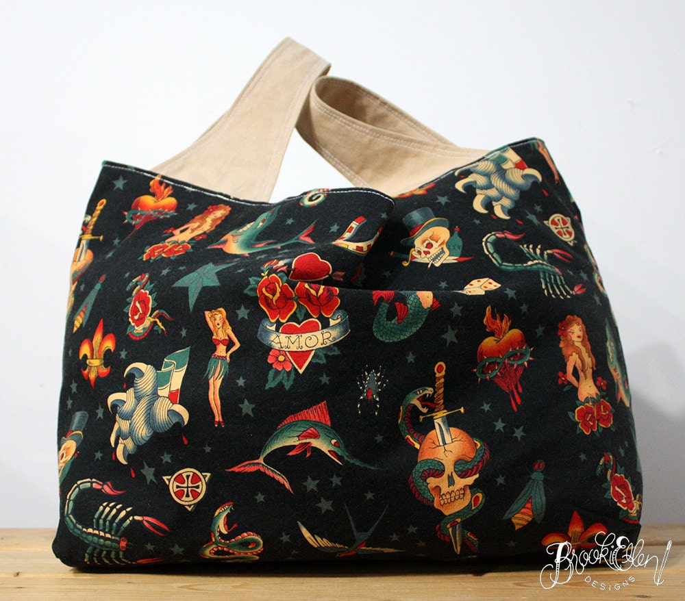 Reusable Shopping Bag Old School Ink Ready to ship