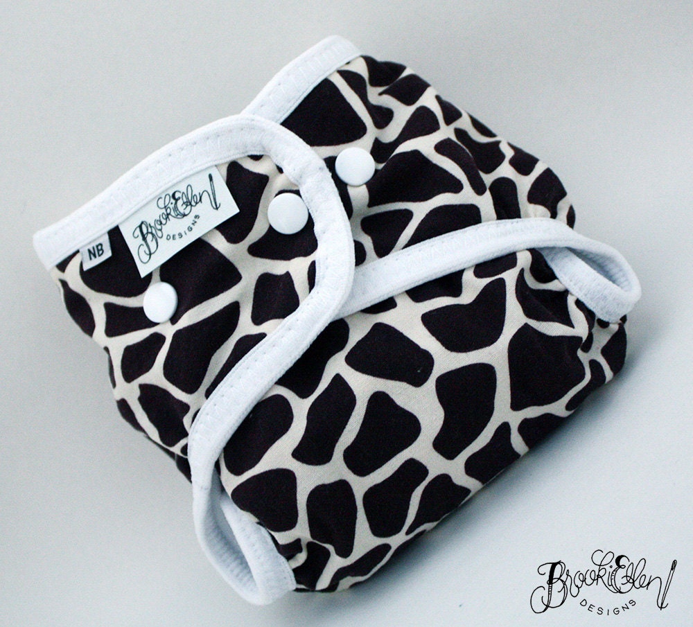 Waterproof diaper cover Swim Diaper Giraffe Ready to Ship Size Newborn Extra Small