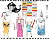 Adventure Time Handmade Sticker Set