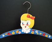 Vintage Childs Painted Wooden Clothing Hanger