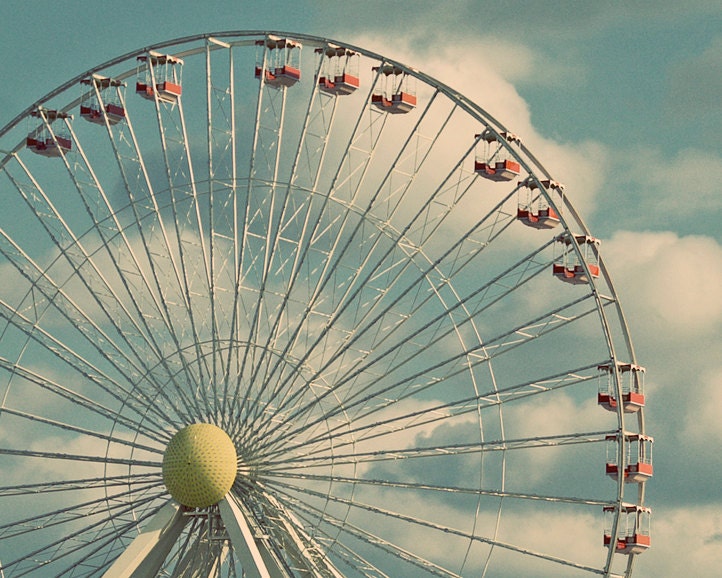 Ferris Wheel Wildwood Amusement Park Vintage Style 8 x 10 Jersey Shore Photography