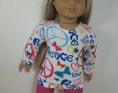 18 inch Doll Clothes American Girl Peace Tee and Pink Jeggings Outfit