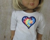 18 inch Doll Clothes American Girl Heart Tee and Purple Jeggings Outfit