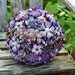 Custom heirloom amethyst brooch bridal bouquet