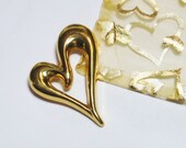 Monet Vintage Heart    Signature Brooch  L 2.5  X 1 3/4 w