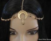 Gold Crystal Hair Chain Head Jewelry head chain Headpiece Bridal Circlet Head piece Headdress