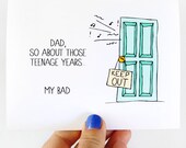 Funny Fathers Day Card. Funny Mothers Day Card. Blank Handmade Greeting Card.
