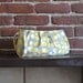 Pleated Wristlet Zipper Pouch // Clutch - Martini Pattern, Mustard