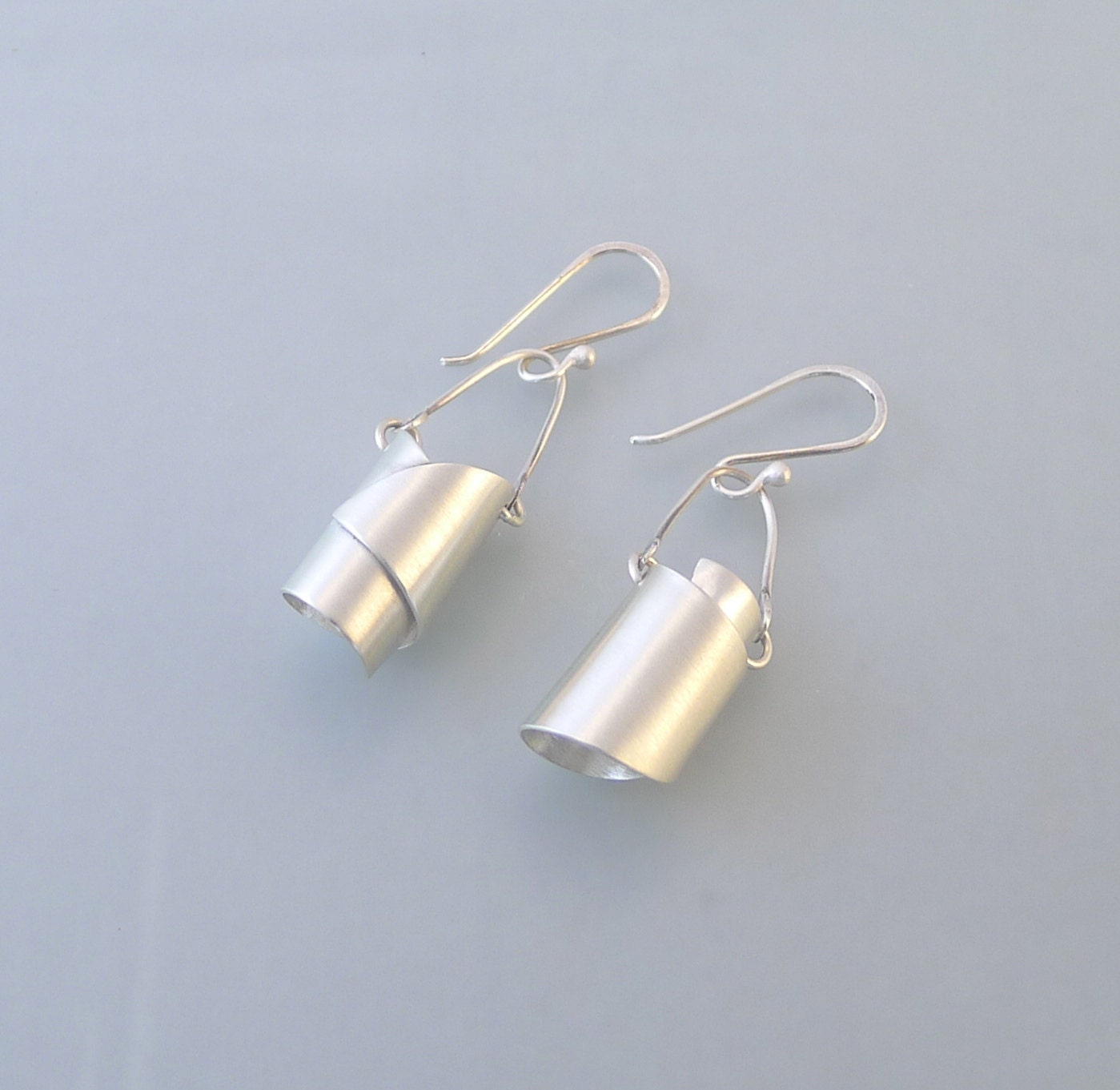 Twisted Bucket Sterling Silver Earrings - E1870