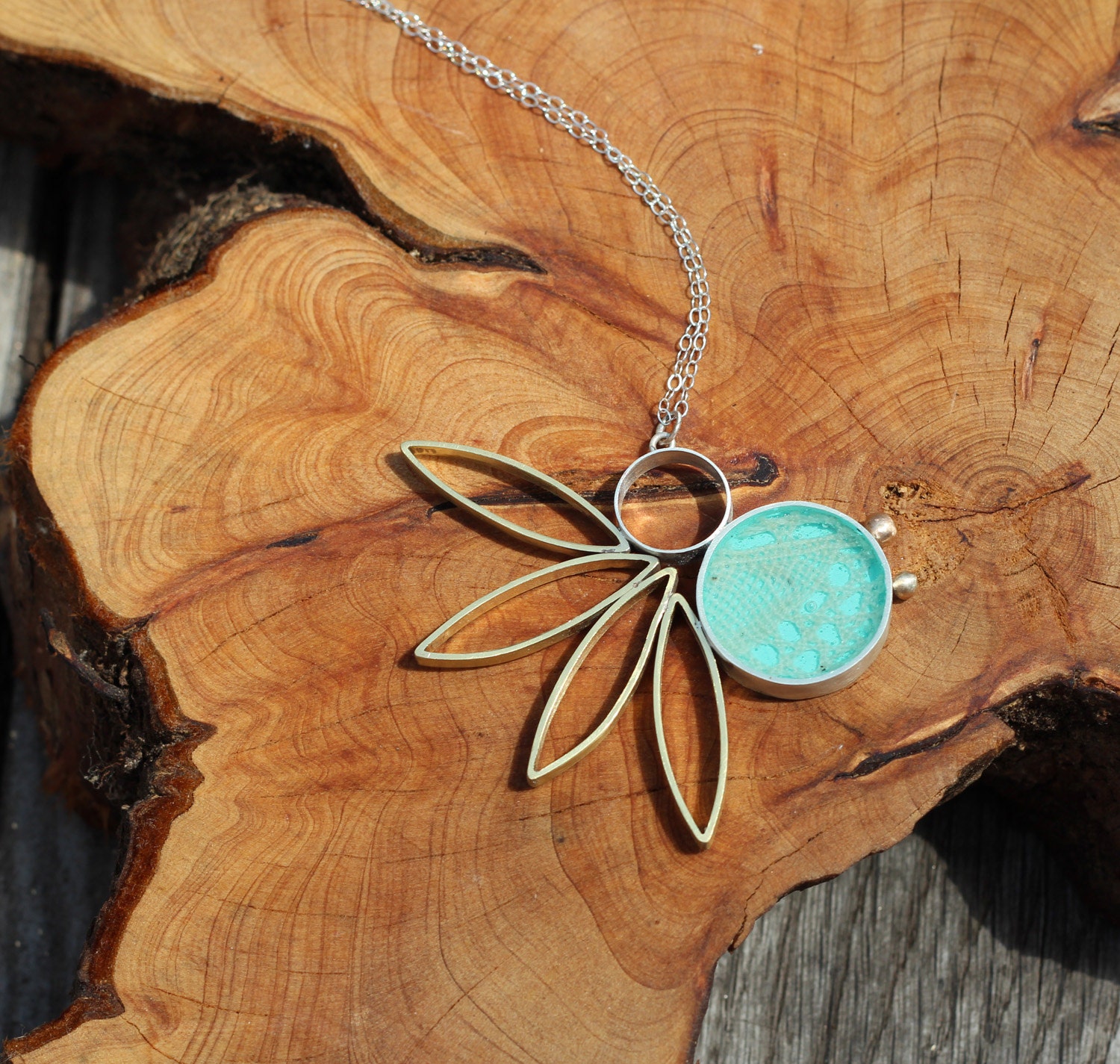 NEW Floridian pendant - lace set in resin