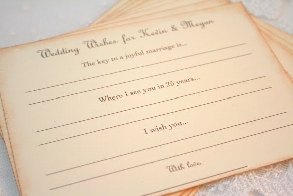 Wedding Advice Cards Activity Game Cards Wishes Wish Cards