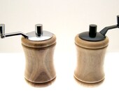Handcrafted Wood Salt and Peppermill Set Walnut Wood