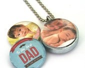 Custom Fathers Day Locket Necklace -  Dad Locket - Personalized Locket - Recycled, Magnetic Necklace by Polarity