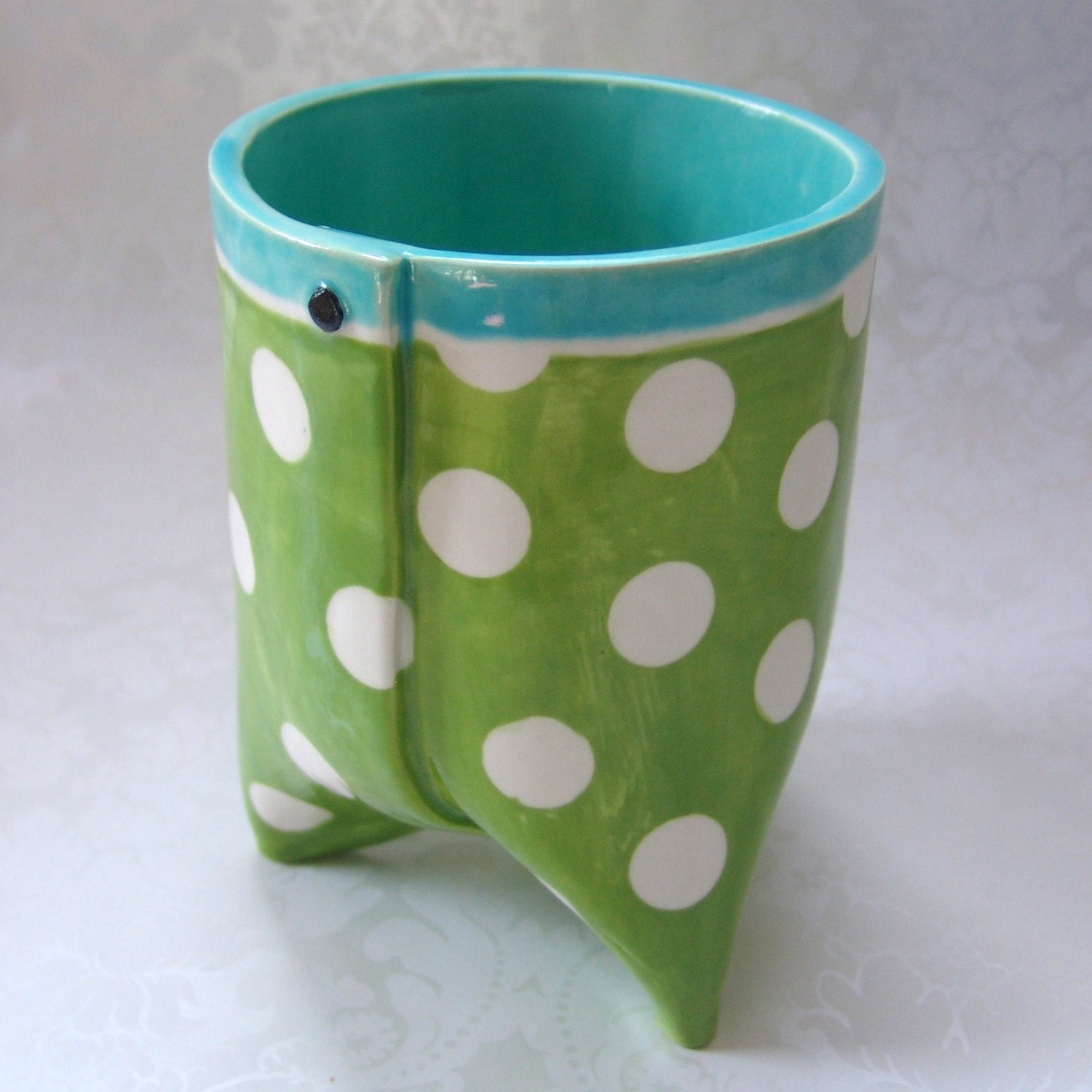 office decor :) pencil, pen, brush holder -- ceramic cup