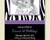 Zebra Print Printable Birthday Invitation Il_170x135