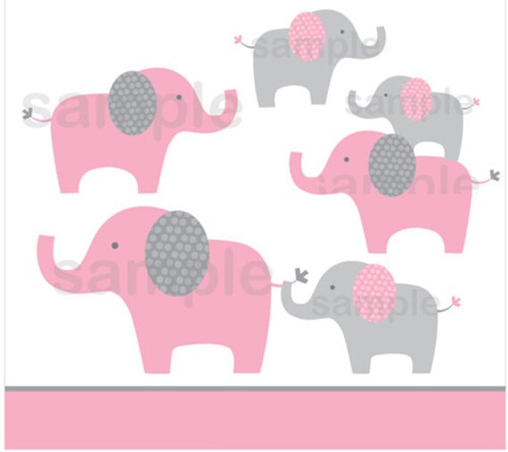 Mod Pink Elephant Clip Art INSTANT DOWNLOAD Il_570xn