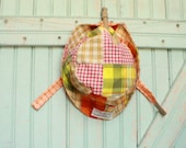 Toddler Orange Madras Bucket Cap 12 to 24 Months - Reversible Summer Kids Trick Sun Hat Country Style