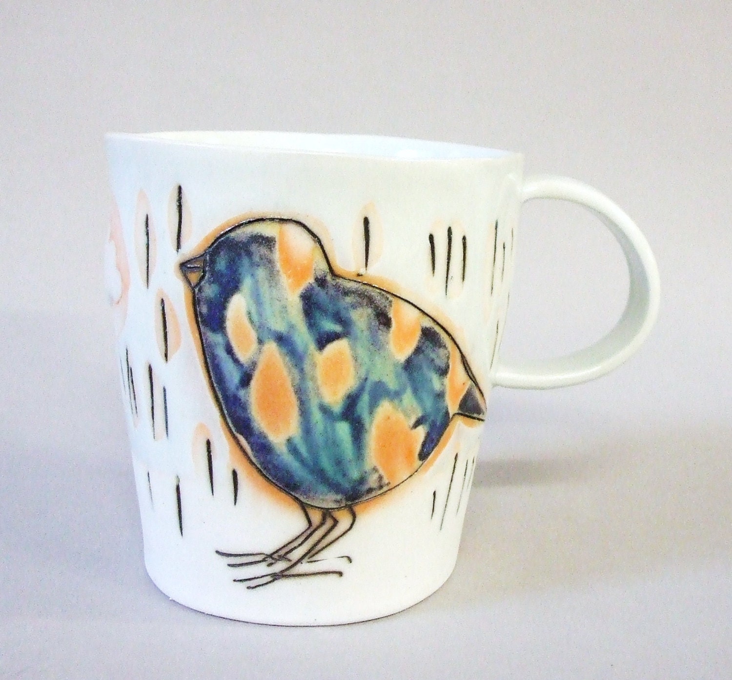 porcelain cup with translucent bottom