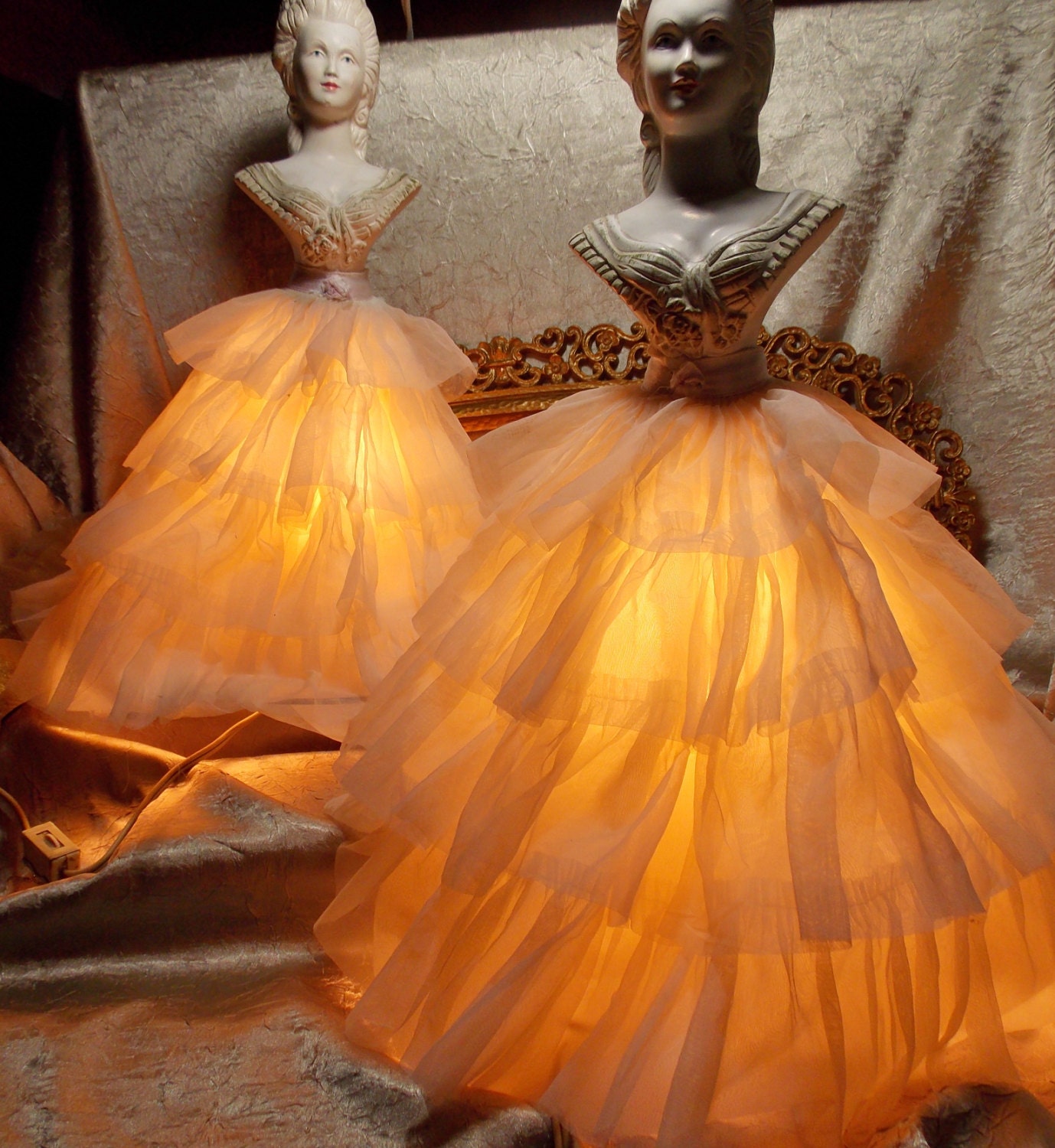 Vintage 1940s Boudoir Lamps