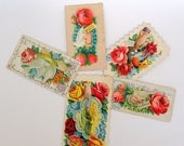 SALE Victorian Hidden Name Calling Card Victorian Scrap Lot of 5